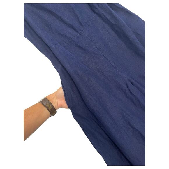 Tommy Bahama Jumpsuit Womens Small Blue Linen Tie Shoulder Coastal Cottage Boho - Picture 5 of 12